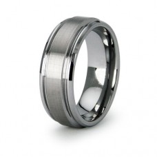 Men's Tungsten Carbide Beveled-edge Band Ring